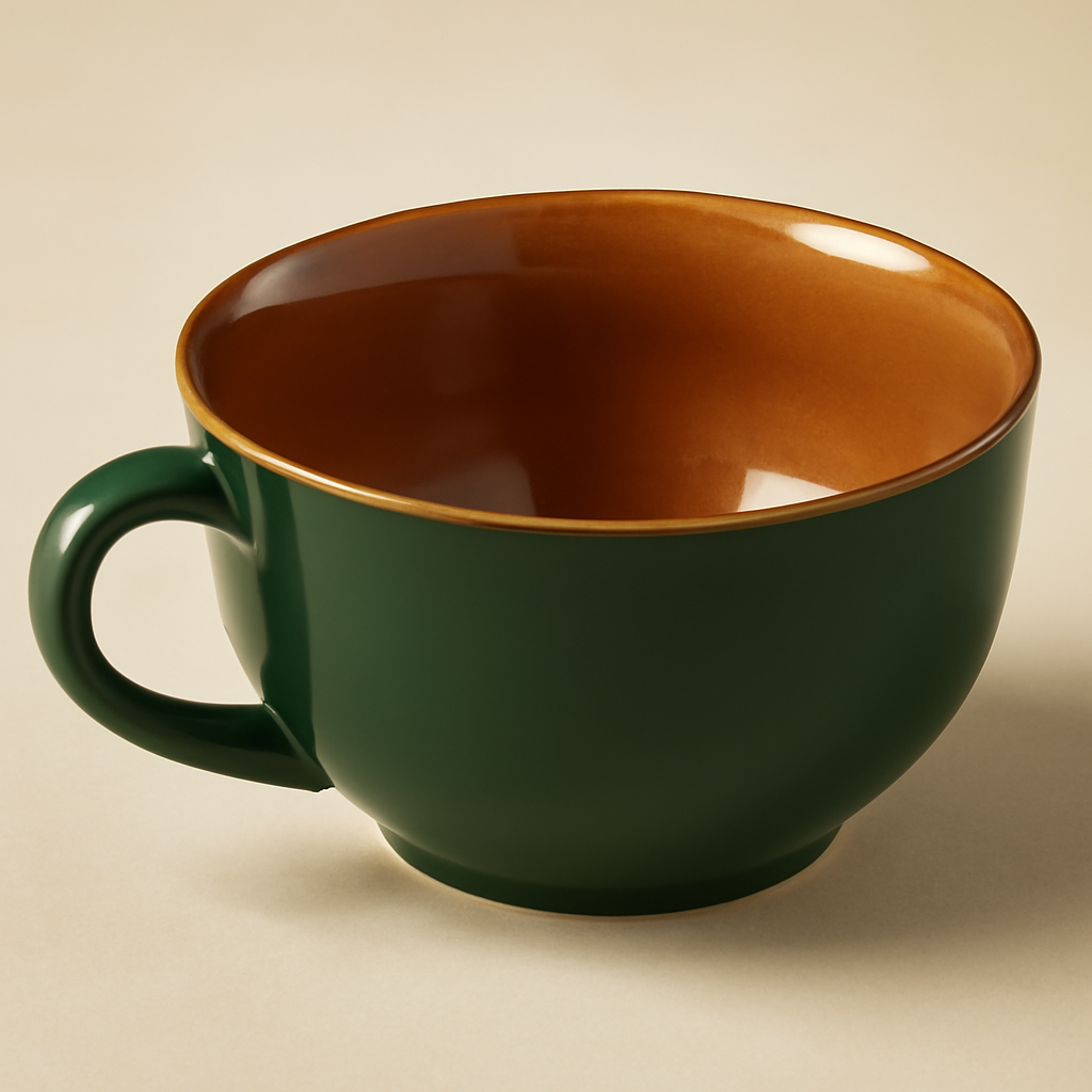 Soup Mug - Earthy Green & Brown