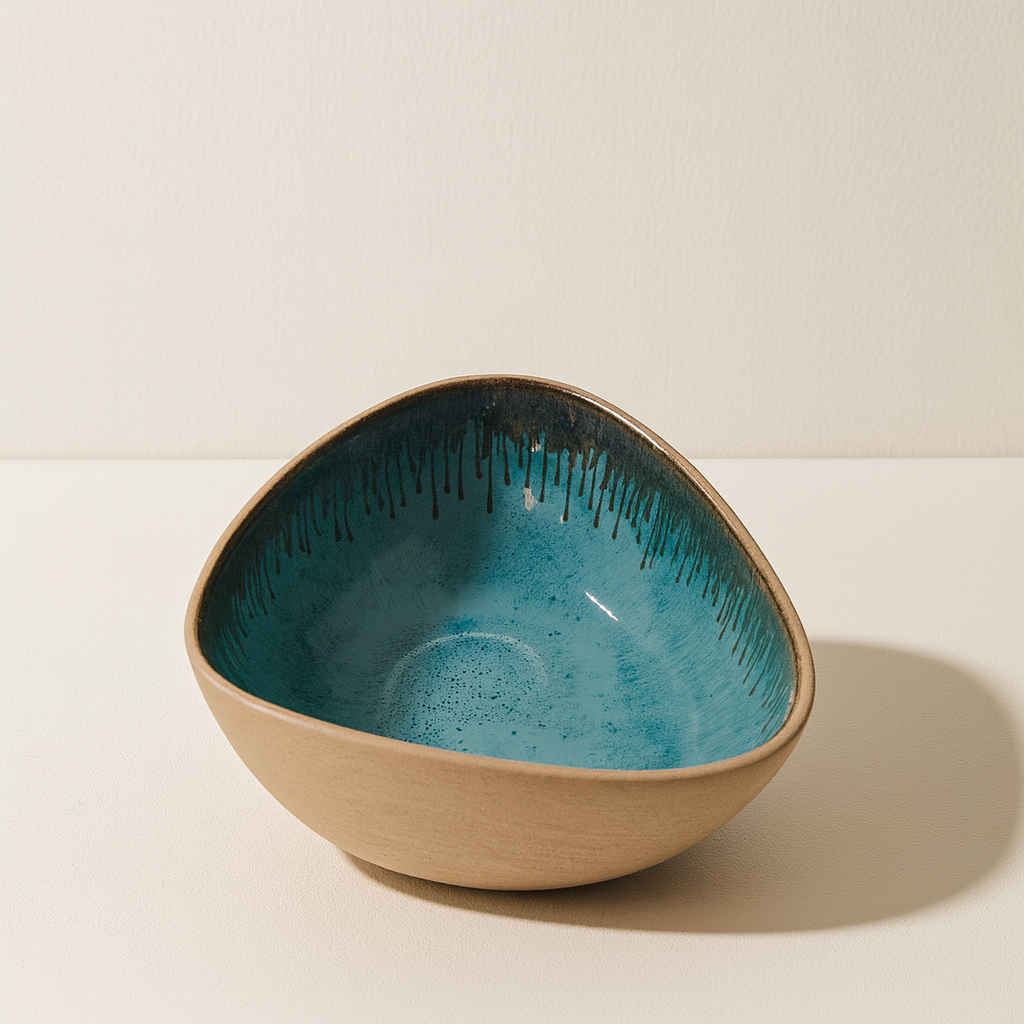 Triangle Bowl - Raw Blue